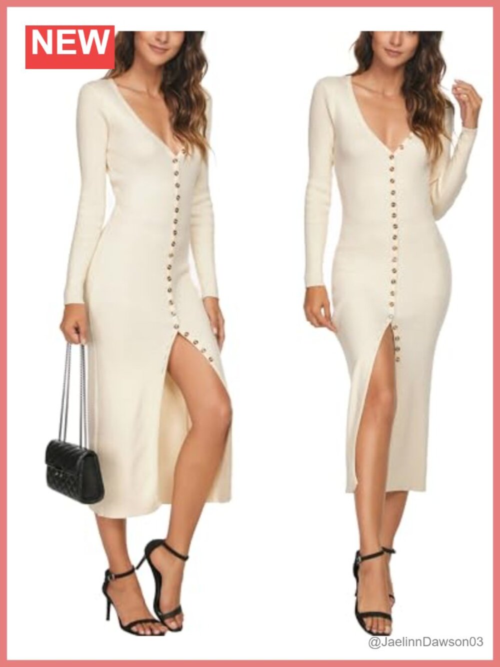 Womens V Neck Button Down Long Sleeve Maxi Sweater Cardigan Dress Bodycon